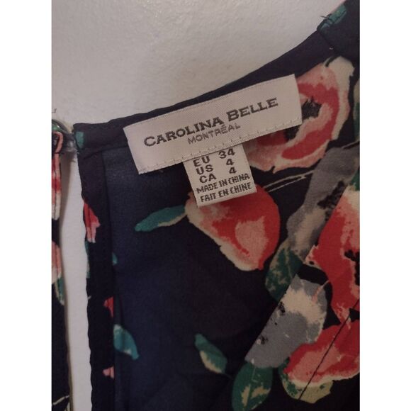 Carolina Belle Size 4 Navy Blue Floral Romper - Picture 2 of 3